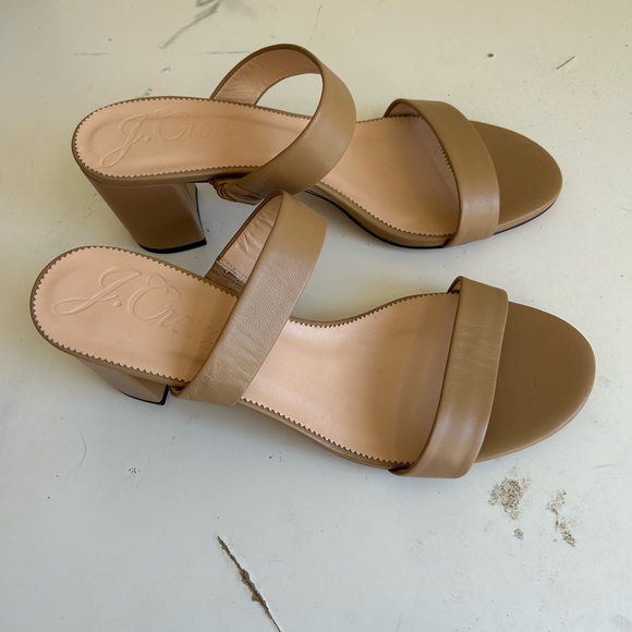 SHIPS FREE! J. Crew Lucie Double Strap Block Heel in Tan, Women’s Size 12 NWOT - Picture 3 of 6